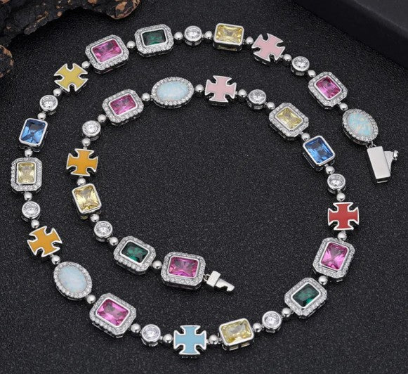 Hip-Hop Gemstone Necklace