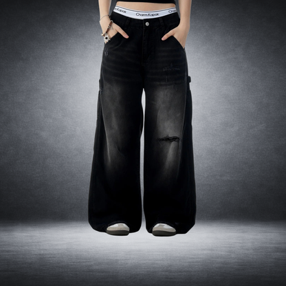 Retro Tattered Jeans