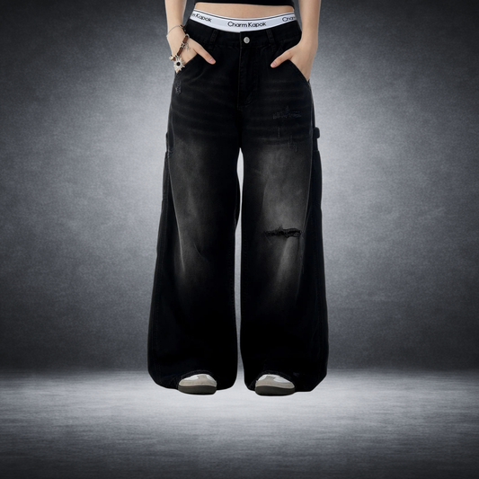 Retro Tattered Jeans