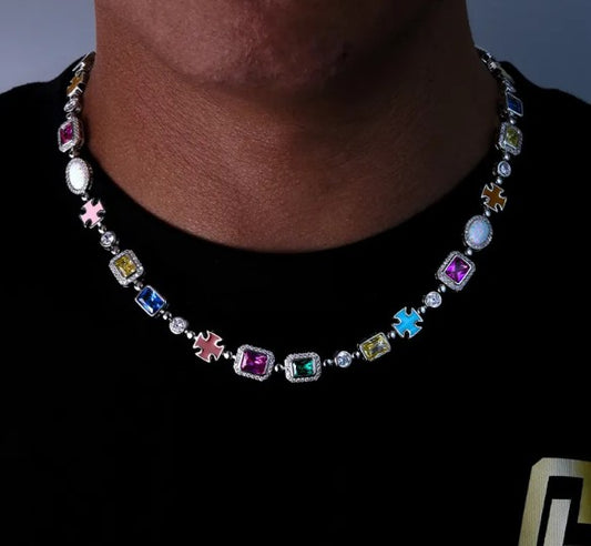Hip-Hop Gemstone Necklace