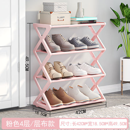 X-Type Multi-Functional Shoe Rack With Two Layers
