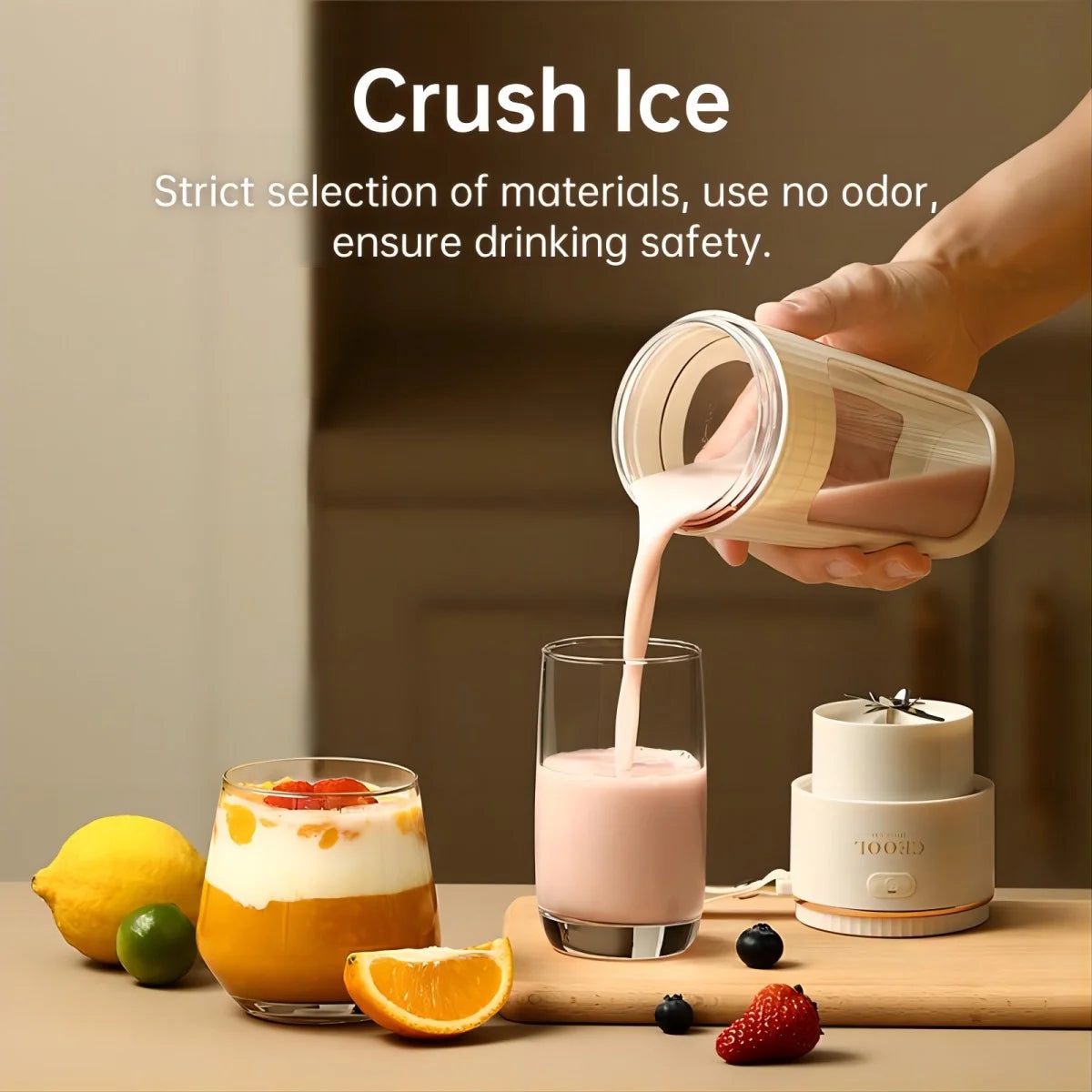 Powerful Portable Blender - Crush Ice and Frozen Fruits for Smoothies and Shakes