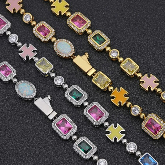 Hip-Hop Gemstone Necklace