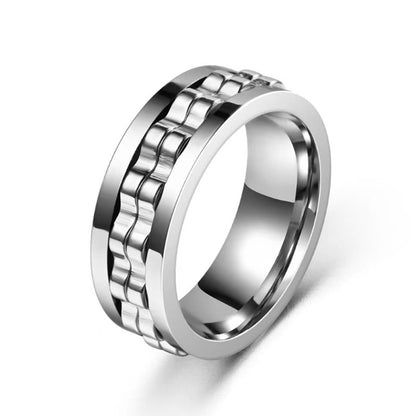 Stainless Steel Spinner Fidget Ring for Men