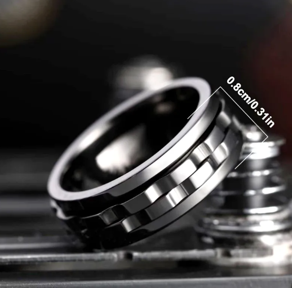 Stainless Steel Spinner Fidget Ring for Men