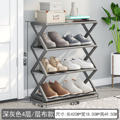 X-Type Multi-Functional Shoe Rack With Two Layers