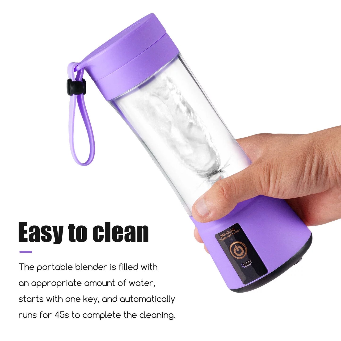 308Ml Portable Juicer for Fruit Smoothie Shake Juice, Personal Portable Blender Cup USB Rechargeable Travel