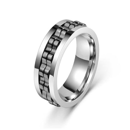 Stainless Steel Spinner Fidget Ring for Men