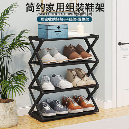 X-Type Multi-Functional Shoe Rack With Two Layers